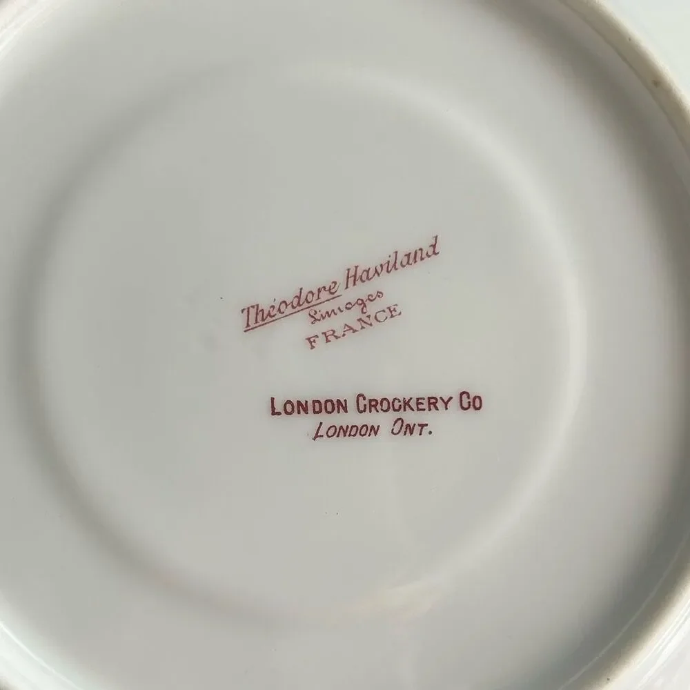 Theodore Haviland Limoges France Rose Saucers London Crookery Co. set of 8